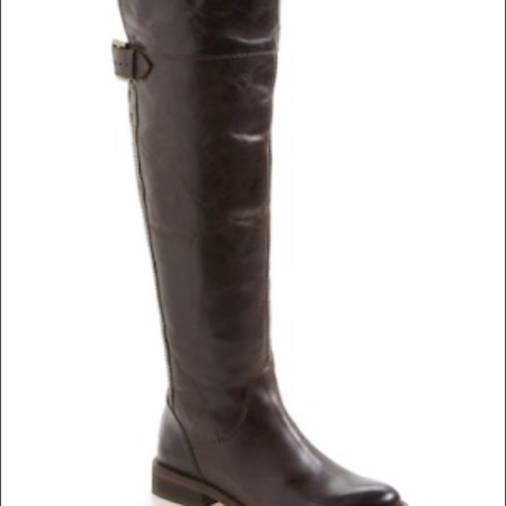 Hinge Sannibel Over-the Knee Brown Leather Boots